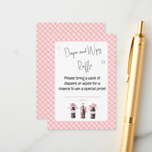 Pink Baby Soda Ready to POP Diaper or Wipes  Begleitkarte (Vorderseite/Rückseite Beispiel)