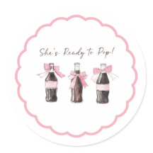 Pink Baby Soda Ready to POP Round Sticker