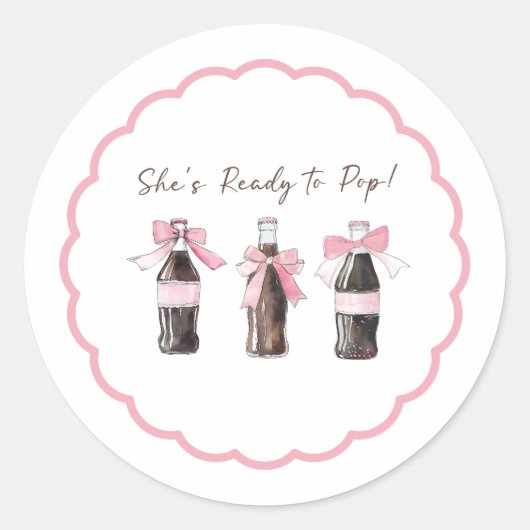 Pink Baby Soda Ready to POP Round Sticker (Vorderseite)