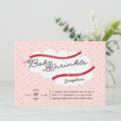 Pink Baby Sprinkdusche Einladung (Stehend Vorderseite)