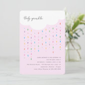 Pink Baby Sprinkle Cloud & Sprinkles Einladung (Stehend Vorderseite)