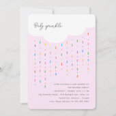 Pink Baby Sprinkle Cloud & Sprinkles Einladung (Vorderseite)