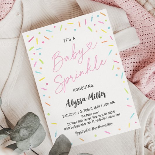 Pink Baby Sprinkle Einladung