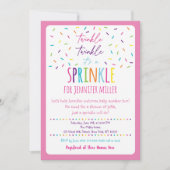 Pink Baby Sprinkle Einladung (Vorderseite)