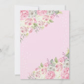 Pink Baby Sprinkle Regenschirm Teddy Bear Baby Dus Einladung (Rückseite)