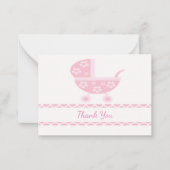 Pink Baby Stroller Danke Karte (Vorderseite)