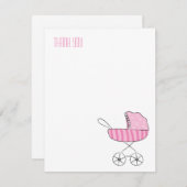 Pink Baby Stroller | Notizkarten, die wir Ihnen gl Mitteilungskarte (Vorne/Hinten)