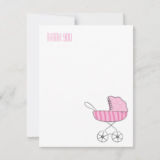Pink Baby Stroller | Notizkarten, die wir Ihnen gl Mitteilungskarte