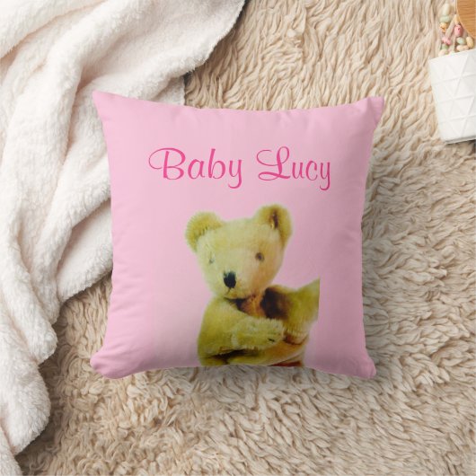 Pink Baby Teddy Bear Throw Kissen (Decke)