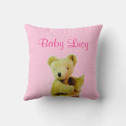 Pink Baby Teddy Bear Throw Kissen (Rückseite)
