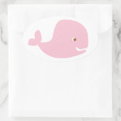 Pink Baby Whale - Das Mädchen Ovaler Aufkleber (Tasche)