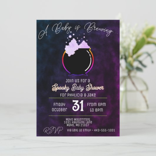 Pink Baby wird brauen Einladung (Stehend Vorderseite)