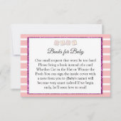 Pink Babydusche Bücher für Babykarte Einladung (Vorderseite)