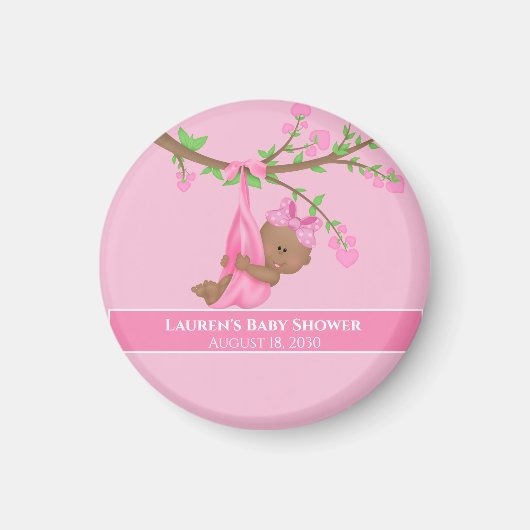 Pink-Babydusche der niedlichen Afroamerikanerin Magnet (Vorne)