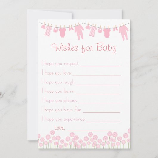 Pink Babydusche für Babyspiel Einladung (Vorderseite)