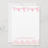 Pink Babydusche für Babyspiel Einladung (Rückseite)