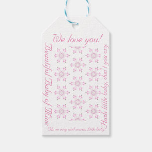 Pink Babydusche Schöne Girl FlowerPattern Geschenkanhänger