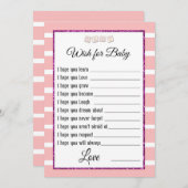 Pink Babydusche-Zusatzkarte Einladung (Vorne/Hinten)