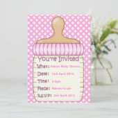 Pink Babyflasche - Einladung (Stehend Vorderseite)