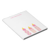 Pink Babyflaschen Personalisiert Notepad Notizblock (angewinkelt)