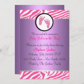 Pink-Babyparty Einladung (Vorne/Hinten)