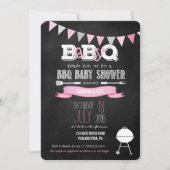 Pink BabyQ GRILLEN Babydusche Einladung (Vorderseite)