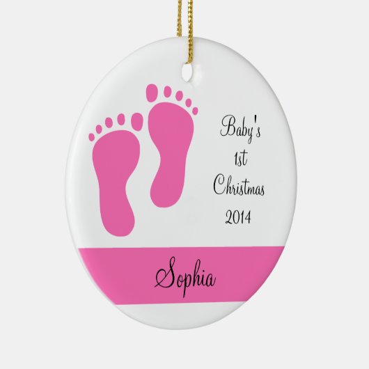 Pink Baby's 1. Weihnachten Keramik Ornament (Rechts)