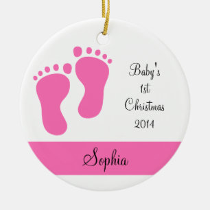 Pink Baby's 1. Weihnachten Keramik Ornament
