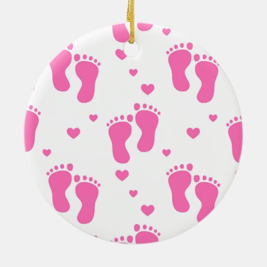 Pink Baby's 1. Weihnachten Keramik Ornament (Hinten)
