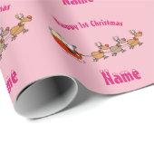 PINk Babys 1. Weihnachtsgeschenk Personalisiert Geschenkpapier (Rolleneckpunkt)