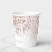 Pink Baby's Atem Taufen Pappbecher (Rückseite)