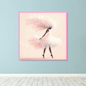 Pink Babys Breath Ballerina Leinwanddruck (Insitu (Holzboden))