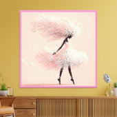 Pink Babys Breath Ballerina Leinwanddruck (Insitu (Wohnzimmer))