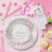 pink baby's breath Baptism Pappteller (Party)