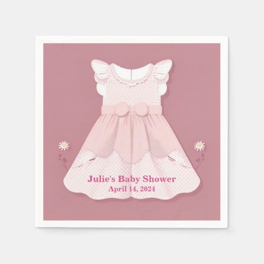 Pink Baby's Dress Baby Dusche Serviette (Vorderseite)