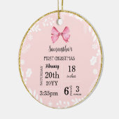 Pink Baby's First Christmas mit Foto Keramik Ornament (Links)
