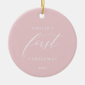 Pink Baby's First Christmas Photo Ornament (Vorne)