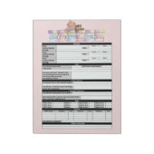 Pink Babysitter Journal Notepad Notizblock (Rotiert)