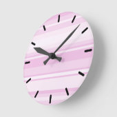 Pink-Babystreifen Runde Wanduhr (Winkel)