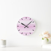 Pink-Babystreifen Runde Wanduhr (Zuhause)