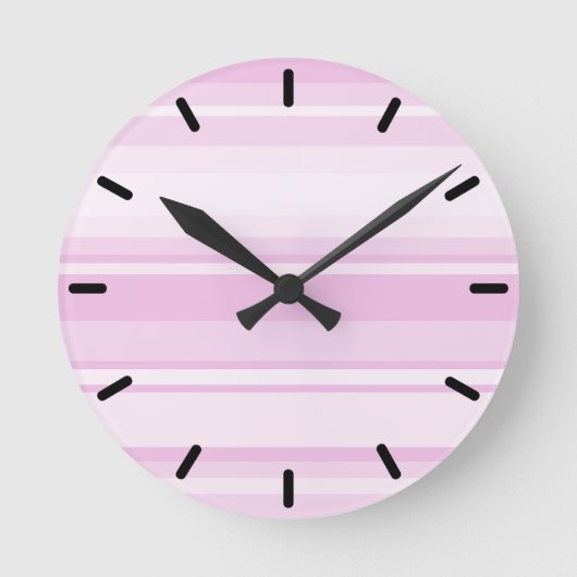 Pink-Babystreifen Runde Wanduhr (Vorderseite)