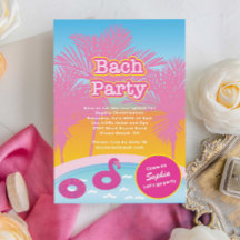 Pink-Bach-Party Einladung