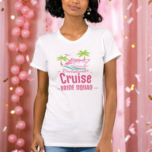 Pink Bachelorette Cruise Bridge Squad T-Shirt