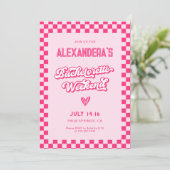 Pink Bachelorette Weekend Party Einladung (Stehend Vorderseite)