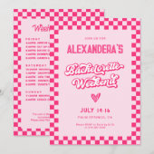 Pink Bachelorette Weekend Party Einladung (Vorne/Hinten)
