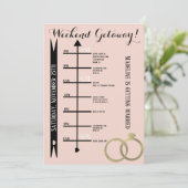 Pink Bachelorette Wochenende Stadtrundgang Einladung (Stehend Vorderseite)