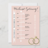 Pink Bachelorette Wochenende Wegweiserung Foil Rin Einladung (Vorderseite)