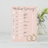 Pink Bachelorette Wochenende Wegweiserung Foil Rin Einladung (Stehend Vorderseite)