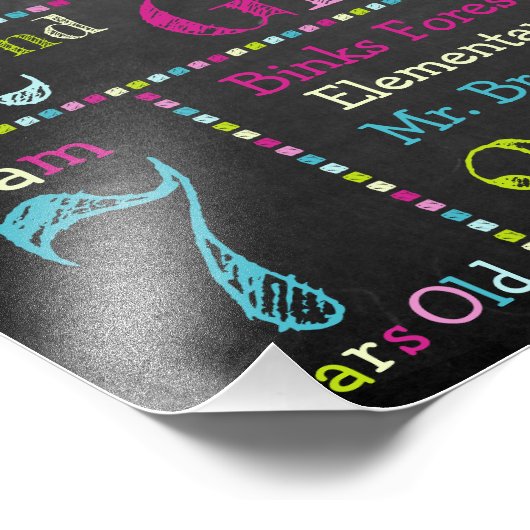 Pink Back to School Chalkboard Zeichen - druckbar Fotodruck (Ecke)