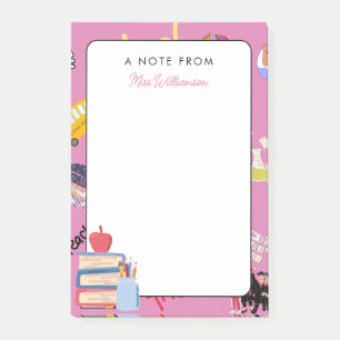 Pink Back to School Ein Hinweis von Lehrer Niedlic Post-it Klebezettel